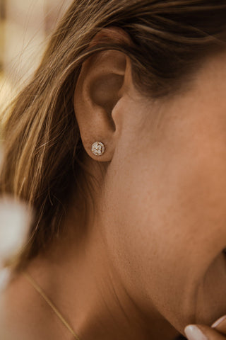 Boucles d'oreilles à tige en diamants baguette et ronds, cadeau pour femme