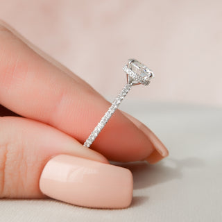 1.5 CT Round Shaped Moissanite Hidden Halo Engagement Ring