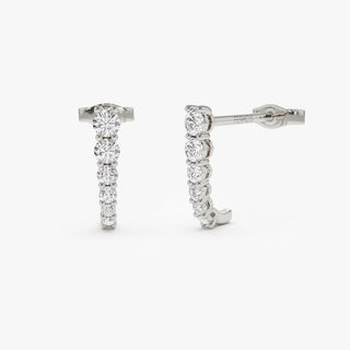 Pendientes únicos con diamantes de talla redonda para regalo de Navidad