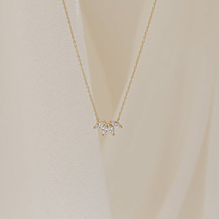 Collier en diamants Moissanite à quatre pierres taille marquise pour femme