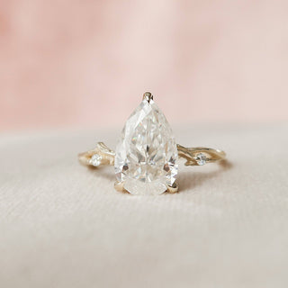 3.12CT Pear Shaped Nature Inspired Twig Engagement Ring - ELITE CARAT