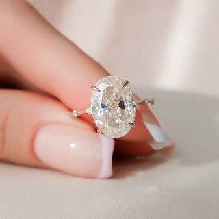 Bague de fiançailles en diamants Moissanite ovales de 5,0 ct pour femme 