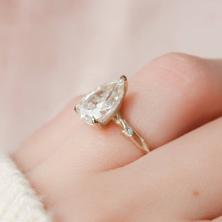 3.12CT Pear Shaped Nature Inspired Twig Engagement Ring - ELITE CARAT