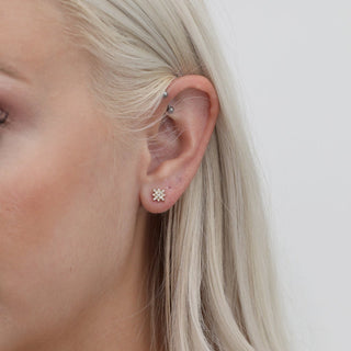 Boucles d'oreilles célestes en forme d'étoile avec diamants taille ronde pour elle 