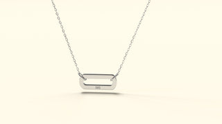 Collier avec diamants et moissanite Paper Clip pour femme