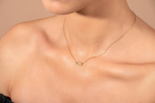 Collier avec diamants et moissanite Paper Clip pour femme