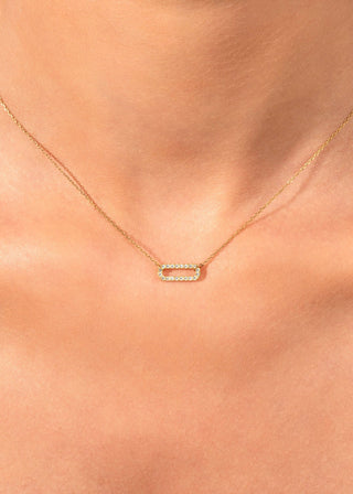 Paper Clip Moissanite Diamond Necklace for Women