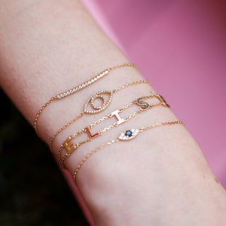 Bracelet contre le mauvais œil en diamant taille ronde pour elle 