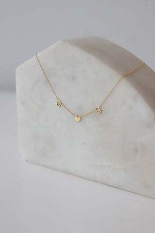 Collier personnalisé avec initiale pour femme en or 14 carats 