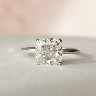 2.0CT Cushion Cut Hidden Halo Moissanite Engagement Ring - ELITE CARAT