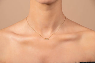 Collier avec diamants et moissanite Paper Clip pour femme