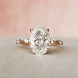 3.0CT Oval Cut Vintage Inspired Moissanite Engagement Ring - ELITE CARAT