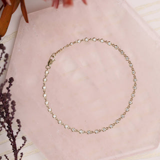 Pulsera de tenis con bisel de diamantes de talla redonda para ella 