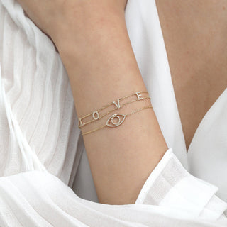 Bracelet contre le mauvais œil en diamant taille ronde pour elle 