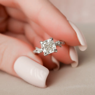 1.50CT Cushion Cut Branch Nature Inspired Moissanite Engagement Ring