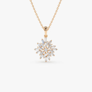 Collier avec grappe de diamants taille baguette pour femme