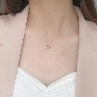 Collier de Noël en diamant taille ronde pour femme