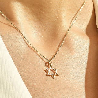 Star Of David Diamond Moissanite Pendant Necklace For Women