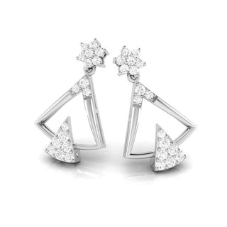 Boucles d'oreilles de créateur en diamants taille ronde pour femmes pour cadeau de Noël