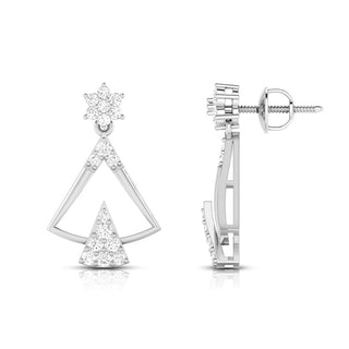 Boucles d'oreilles de créateur en diamants taille ronde pour femmes pour cadeau de Noël