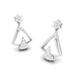 Boucles d'oreilles de créateur en diamants taille ronde pour femmes pour cadeau de Noël