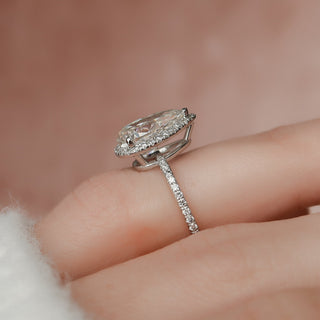 Bague de fiançailles avec diamants et moissanite en forme de poire de 2,0 ct