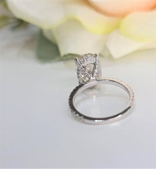 1.0-3.0 CT Oval Cut Hidden Halo Lab Grown Diamond Engagement Ring