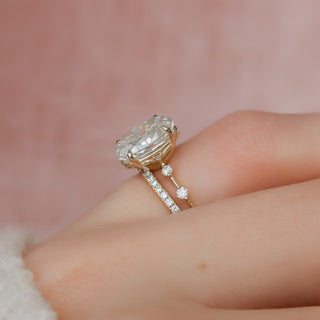 Ensemble de bagues de fiançailles pour mariée en moissanite à taille ovale de 3,00 ct 