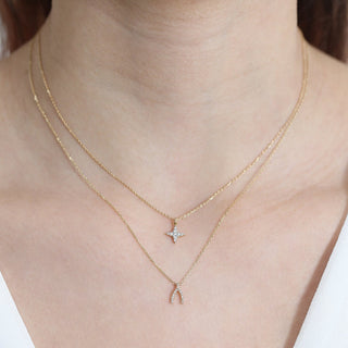 Collier Mini North Star en Diamant Cadeau pour Elle