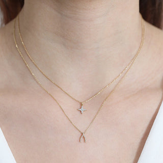 Collier étoile du Nord en diamant taille ronde pour femme