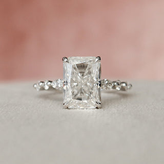 3.50CT Radiant Cut Moissanite Pave Engagement Ring - ELITE CARAT