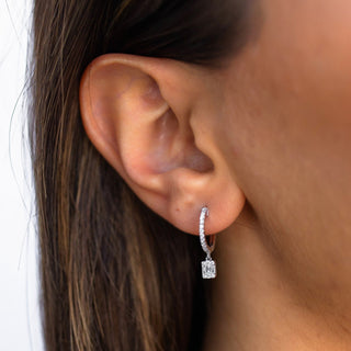 Boucles d'oreilles créoles en diamant et moissanite pour femme