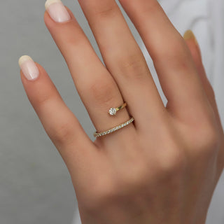 Bague en diamant unique en or 14 carats, cadeau délicat pour femme 