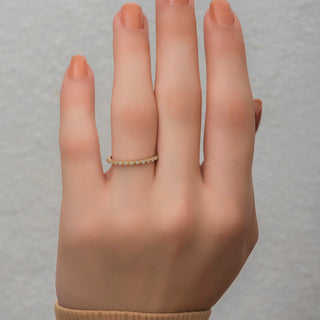 Anillo de diamantes de talla redonda Half Eternity para mujer 