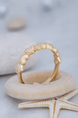 Bague en forme de cœur avec diamant taille ronde, cadeau pour elle