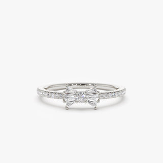 0.25 TCW Baguette and Round Cut Bow Moissanite Wedding Band