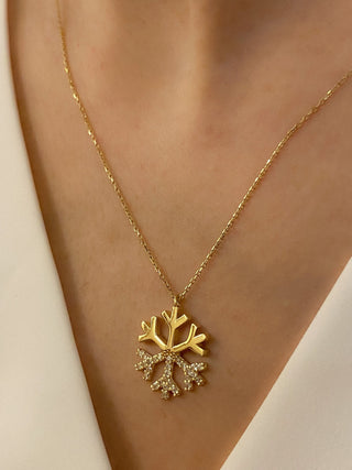 Collier avec diamants en moissanite à coupe ronde en flocon de neige de 0,25 TCW