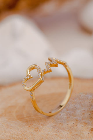 Bague en diamant taille ronde avec battement de cœur, cadeau pour elle