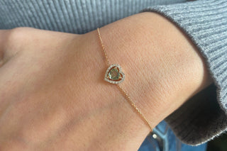 Pulsera con halo de diamantes en forma de corazón para regalar en San Valentín