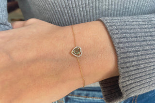 Bracelet halo en diamant en forme de cœur pour cadeau de Saint-Valentin