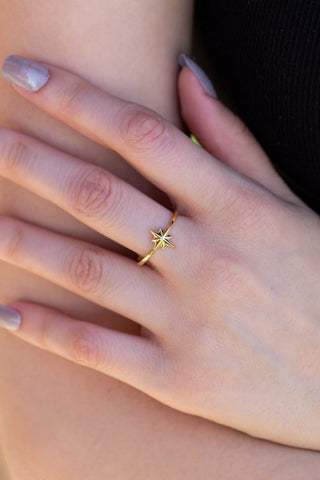 Solid Plain Gold Starburst Wedding Band