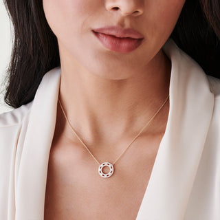 Collier en moissanite avec diamants ronds et baguettes de 0,44 TCW