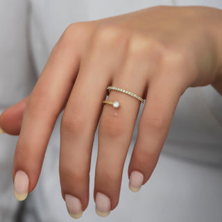 Unique Diamond Ring 14K Gold Dainty Gift for Woman