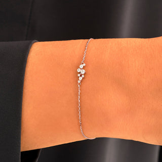 Bracelet en grappe de diamants en moissanite à coupe ronde pour femme