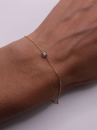 Bracelet solitaire en diamant taille ronde de 0,2 ct pour femme 