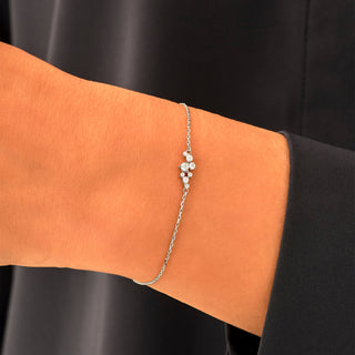 Pulsera de diamantes de moissanita de talla redonda para mujer