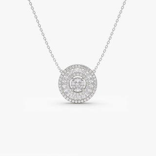 Channel Set Round Diamond Necklace with an Illusion Setting