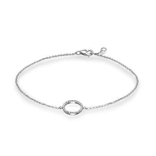 Pulsera de diamantes con forma de círculo de la vida de talla redonda para mujer