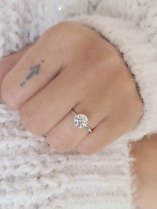 Bague de fiançailles avec diamant solitaire taille ronde de 1,20 ct G/VS1 cultivé en laboratoire