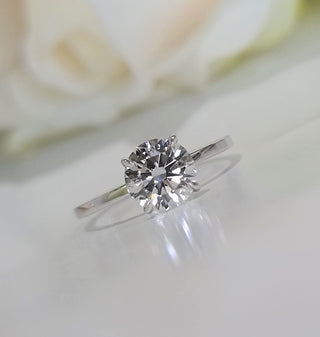 Bague de fiançailles avec diamant solitaire taille ronde de 1,20 ct G/VS1 cultivé en laboratoire